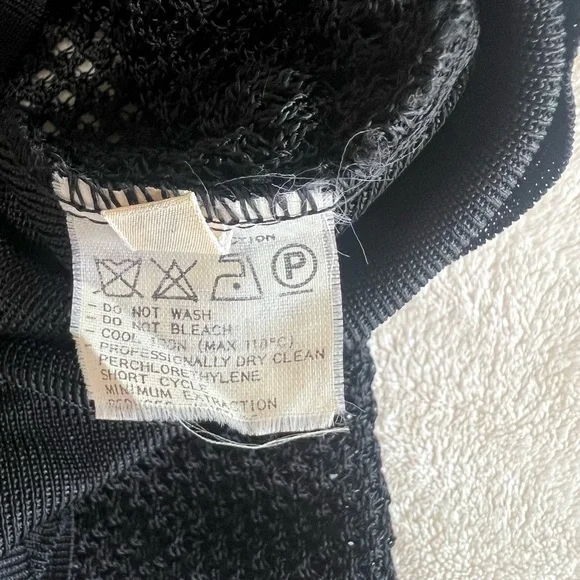 State of Claude Montana Black Mesh Sheer Tunic Top Italy Size 8 - Picture 8 of 10